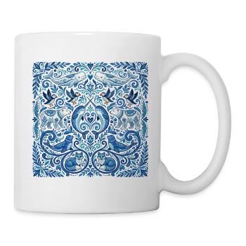 Arktische Tiere im Folklore-Stil - Tasse - Weiß - Rechts