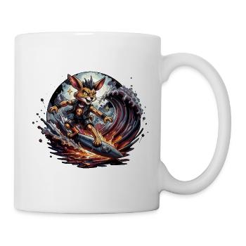 Surfer-Hase Bunny Punk im Dämonischer Welle - Tasse - Weiß - Rechts
