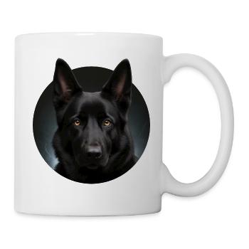 Nachtsturm Schäferhund Portrait - Tasse - Weiß - Rechts