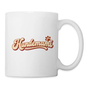 Hundemami – Retro Schriftzug mit Pfote - Tasse - Weiß - Rechts
