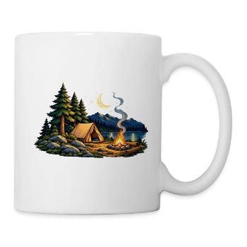 Midnight Camp – Magische Nacht am Bergsee - Tasse - Weiß - Rechts