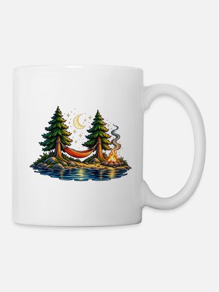 Moonlight Hammock – Auszeit unter Sternen - Tasse - Weiß
