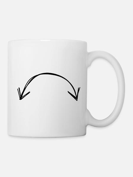 Doppelpfeil handgezeichnet - Tasse - Weiß