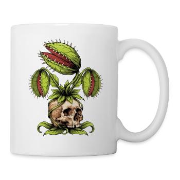 Schädel mit Venusfliegenfalle Krone - Tasse - Weiß - Rechts