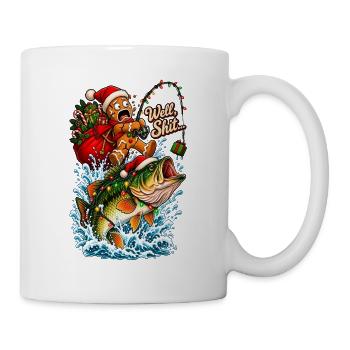 Well Shit Gingerbread Fishing Christmas Bass Humor - Tasse - Weiß - Rechts