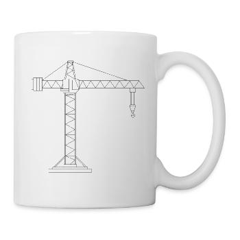 Moderner Baukran - Tasse - Weiß - Rechts