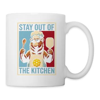 Bleib draußen, Küchenbär-Koch - Tasse - Weiß - Rechts