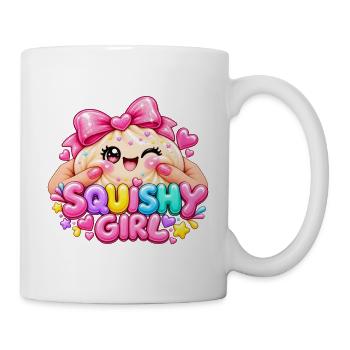 Kawaii Squishy Mädchen Glitzerherz - Tasse - Weiß - Rechts