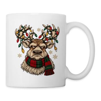 Festliche Rentiere mit Weihnachtslichtern - Tasse - Weiß - Rechts