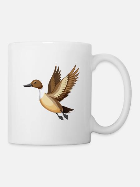 Schwanzente fliegt - Tasse - Weiß