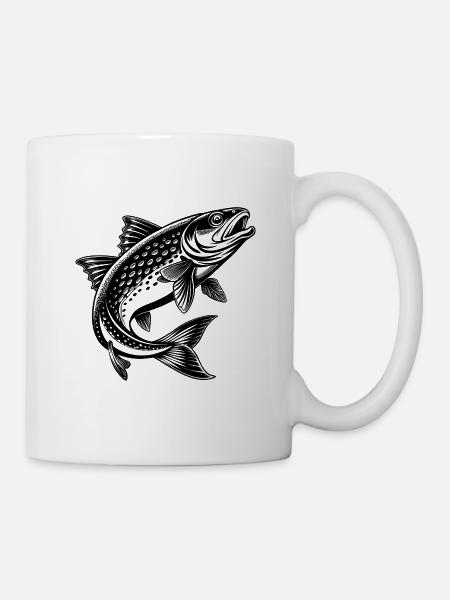 Bachforellen-Springen - Tasse - Weiß