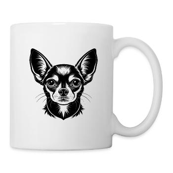 Chihuahua-Hundekopf - Tasse - Weiß - Rechts