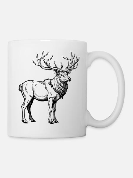 Elchhorn - Tasse - Weiß