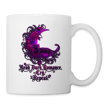 Read Dark Romance Cry Repeat Gothic Shirt - Tasse - Weiß - Rechts