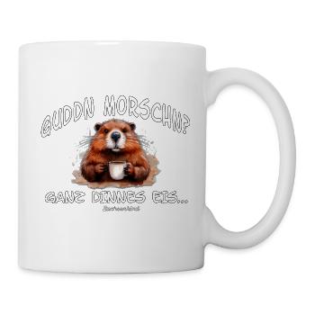 Guddn Morschn? Ganz Dinnes Eis Sachsenhund - Tasse - Weiß - Rechts