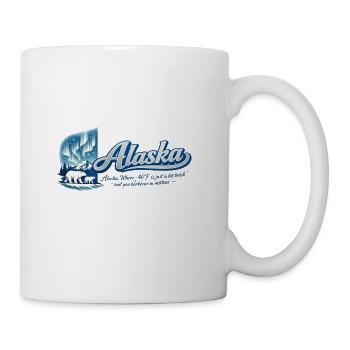 Alaska Retro Vintage Glacier Bear Mountain Design - Tasse - Weiß - Rechts