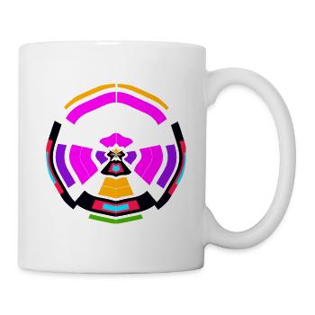 Neon Mandala Farbkreis - Tasse - Weiß - Rechts