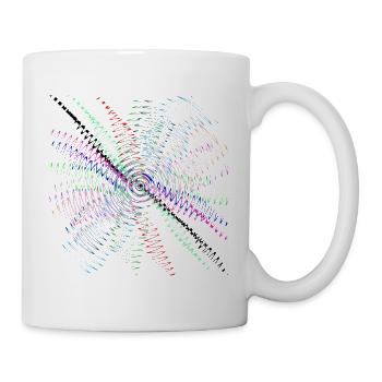 Farbwirbel Spirale auf Schwarz - Tasse - Weiß - Rechts
