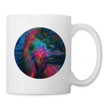 Radiale Farbexplosion - Tasse - Weiß - Rechts