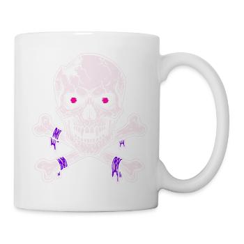 Schädelkreuz Neonlila Piraten Skull - Tasse - Weiß - Rechts