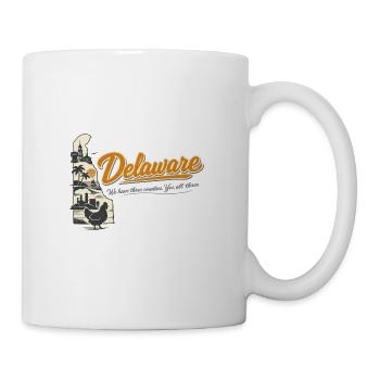 Delaware Retro Vintage First State Blue Hen Design - Tasse - Weiß - Rechts