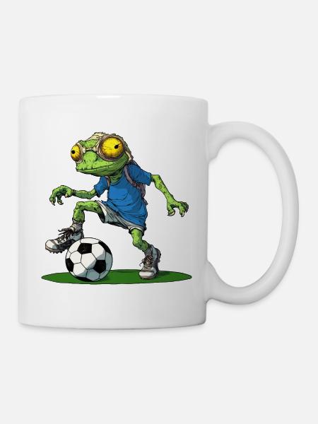Chamäleon Fussball - Tasse - Weiß