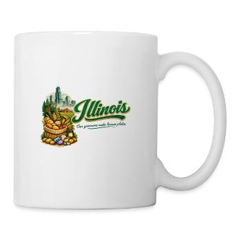 Illinois Retro Vintage Chicago Skyline Jazz Design - Tasse - Weiß - Rechts