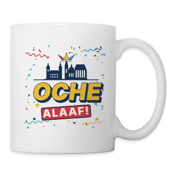 Oche Alaaf Retro Aachen Karneval Skyline Konfetti - Tasse - Weiß - Rechts