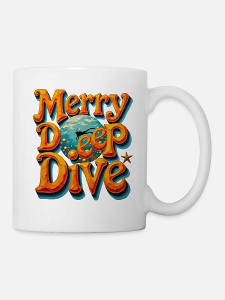 Merry Deep Dive Weihnachts-Tauch-Urlaub - Tasse - Weiß