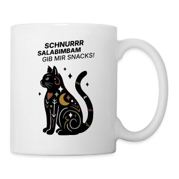 Schnurrrsalabimbam - Gib mir Snacks! - Katze - Tasse - Weiß - Rechts