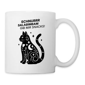 Schnurrrsalabimbam - Gib mir Snacks! - Katze - Tasse - Weiß - Rechts
