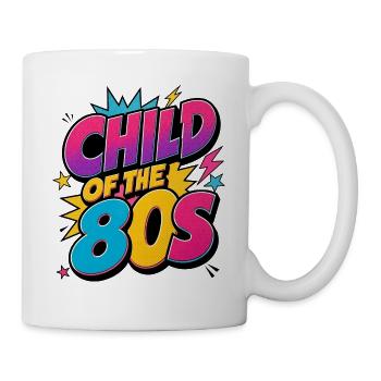 Kind der 80er – Child of the 80s Retro Neon - Tasse - Weiß - Rechts