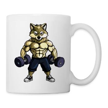 Starker Wolf / Bodybuilding - Tasse - Weiß - Rechts