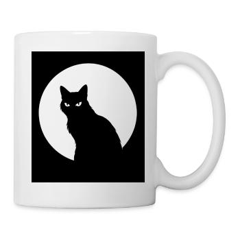 Katze Vollmond - Tasse - Weiß - Rechts
