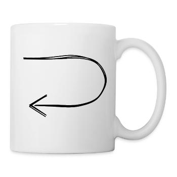 Wendepfeil handgezeichnet - Tasse - Weiß - Rechts