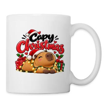 Capy Christmas – Süsses Capybara Weihnachten - Tasse - Weiß - Rechts