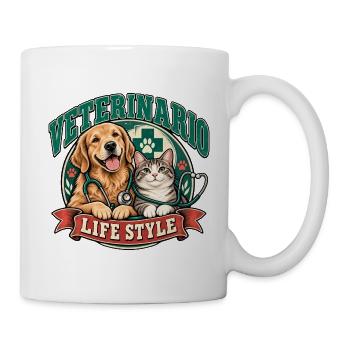 Veterinärleben Hund und Katze - Tasse - Weiß - Rechts