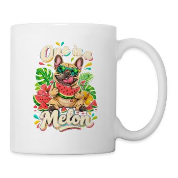 One In A Melon Französische Bulldogge Wassermelone - Tasse - Weiß - Rechts