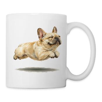 Schwebende Französische Bulldogge Im Schlaf - Tasse - Weiß - Rechts