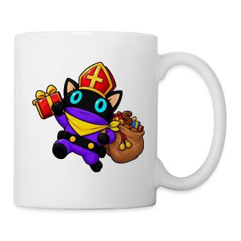 Sinterklaas Katze bringt festliche Geschenke - Tasse - Weiß - Rechts