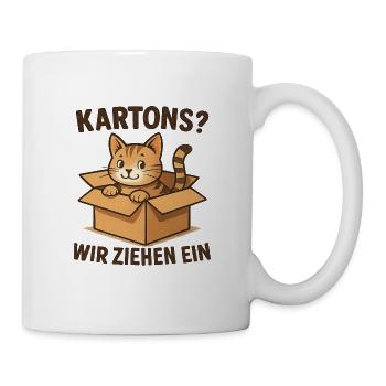 Katzen Einzug Geschenk für neue Katzenhalter - Tasse - Weiß - Rechts