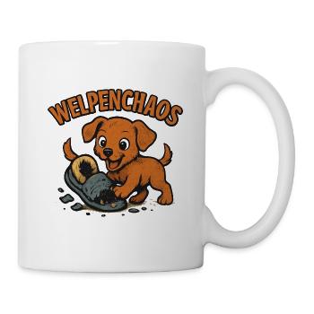 Welpenchaos Geschenk für frischgebackene Halter - Tasse - Weiß - Rechts