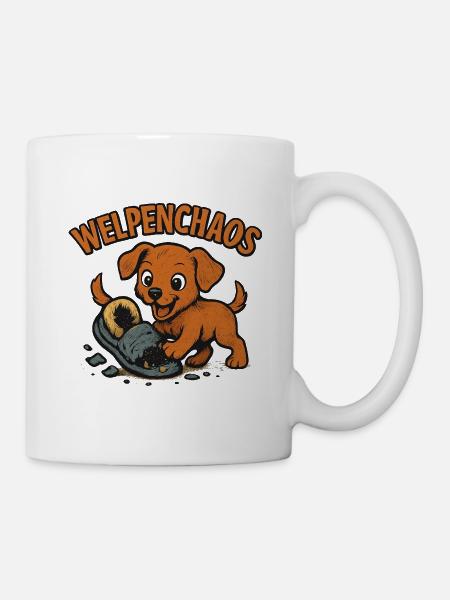 Welpenchaos Geschenk für frischgebackene Halter - Tasse - Weiß