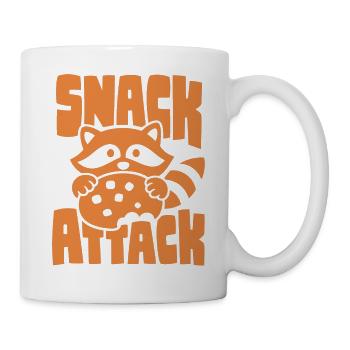 Waschbär mit Keks – Snack Attack - Tasse - Weiß - Rechts