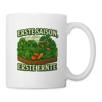 Kleingarten Geschenk zur ersten erfolgreichen Sais - Tasse - Weiß - Rechts