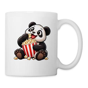 Panda mit Popcorn Filme schauen Cartoon - Tasse - Weiß - Rechts