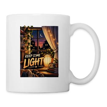 Etwas Licht bewahren – Gemütliche Nachtfensterkunst - Tasse - Weiß - Rechts