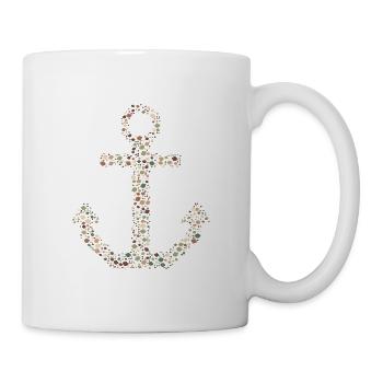 Anker aus Muscheln Erdtöne - Tasse - Weiß - Rechts