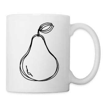 Birne handgezeichnet - Tasse - Weiß - Rechts