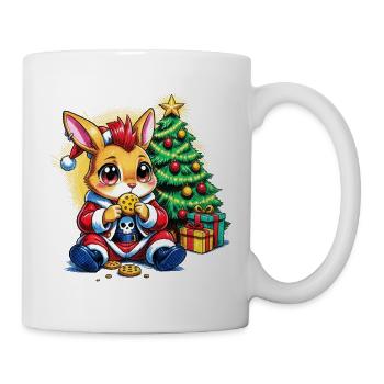 Weihnachtsbunny mit Keksen - Tasse - Weiß - Rechts